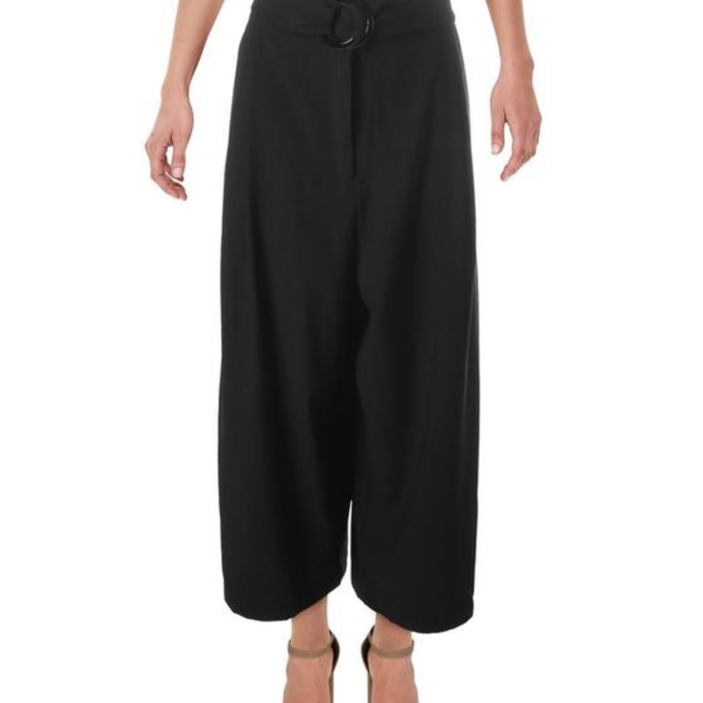 high waisted Black Belted Pants